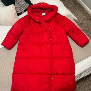 Old Navy Red Puffer Coat